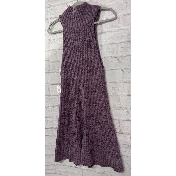 FREE PEOPLE Claude L Sweater Dress Purple Brandy Wine Sleeveless NWT $138 - Picture 7 of 11